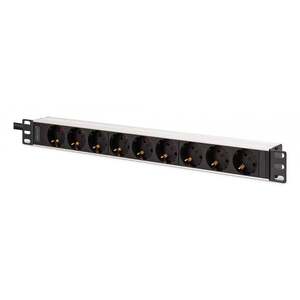 PDU Rack napájecí lišta 19", 9 zásuvek Schuko CEE 7/3 DN-95440 obraz