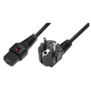 Úhlový Schuko/IEC C13 rovný M/F 2m černý napájecí IEC-EL182S obraz