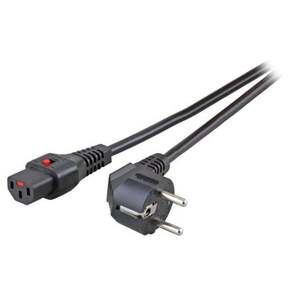 Úhlový Schuko/IEC C13 rovný M/F 1, 5m černý napájecí IEC-EL246S obraz