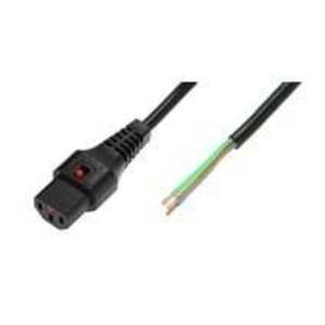 Kabel OPEN/IEC C13 rovný samice 1m černý napájecí s IEC-PC1106 obraz