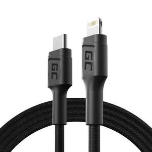 Green Cell KABGC07 kabel Lightning 1 m Černá KABGC07 obraz