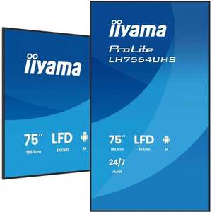 iiyama LH7564UHS-B1AG 75palcový 3840x2160 UHD VA DLED LH7564UHS-B1AG obraz