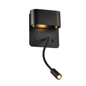 ACA Lighting nástěnné svítidlo PRIAMUS LED 8W 3000K 640lm černý kov 16x9x45cm V86LEDW45BK obraz