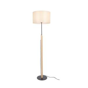 ACA Lighting stojací lampa CLIFF černý kov + přírodní dřevo s béžovým textilním stínítkem 1xE27 MF21858 obraz