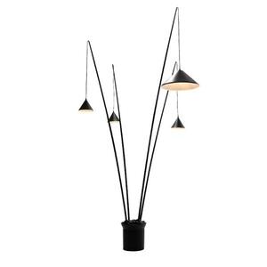 ACA Lighting stojací lampa DELIA 4-ramenná černý kov 250cm 4xE27 MF7792 obraz