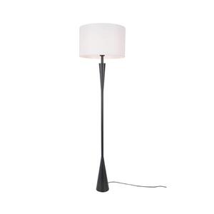 ACA Lighting stojací lampa PLANN černý kov bílé stínítko 1xE27 MF240451 obraz