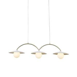 ACA Lighting závěsné svítidlo FLERIA 3xG9 bílá základna a zlatá tyč s akrylovým stínítkem HM235P3 obraz