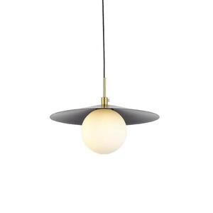 ACA Lighting závěsné svítidlo GLOBIE 1xG9 zlatá kov černé PVC stínítko SUH12BK obraz