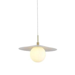 ACA Lighting závěsné svítidlo GLOBIE 1xG9 zlatý kov bílé PVC stínítko SUH12WH obraz