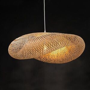 ACA Lighting závěsné svítidlo SYMI 1xE27 bambus HX1303P obraz