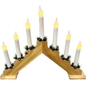 Exihand Adventní svícen 2262-130.T dubový s taženou žárovkou LED FILAMENT, 7x34V/0, 2W obraz