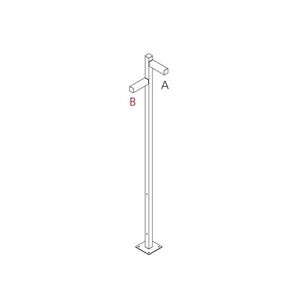 Artemide venkovní sloupkové svítidlo Walking Pole 2500, 2x90° hlavice obraz
