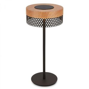BRILONER Booha stolní lampa - 2, 5W, 300lm, bezdrátová, IP44, LED, stmívatelná, teplá bílá, černá/dřevo 7576014 obraz