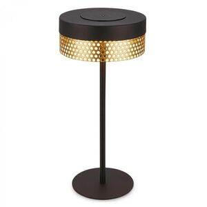 BRILONER Booha stolní lampa - 2, 5W, 300lm, bezdrátová, IP44, LED, stmívatelná, teplá bílá, černá/zlatá 7576015 obraz