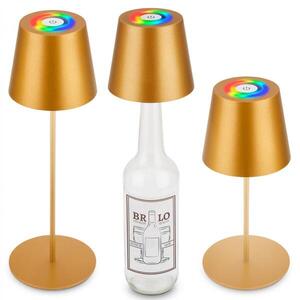 BRILONER Calida 3 v 1 RGBW LED stolní lampička bezdrátová IP44, stmívatelné, dotykový vypínač, zlatá 7510017 obraz