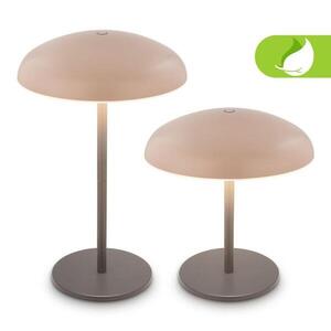 BRILONER Caxa stolní lampa - 2, 8W, 300lm, bezdrátová, IP44, LED, stmívatelná, dotykový vypínač, béžová/antracit 7573011 obraz