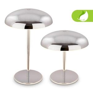 BRILONER Caxa stolní lampa - 2, 8W, 300lm, bezdrátová, IP44, LED, stmívatelná, dotykový vypínač, chrom 7573018 obraz