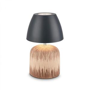 BRILONER Cera stolní lampa - 2, 5W, 200lm, bezdrátová, IP44, LED, stmívatelná, teplá bílá, antracit/dřevo 7593014 obraz