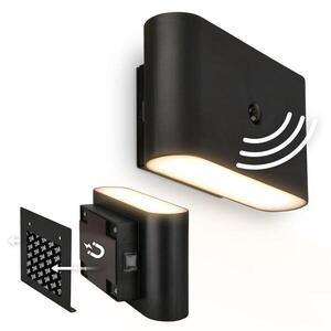 BRILONER Chat nástěnné svítidlo - 3W, 270lm, bezdrátová, LED, s pohybovým čidlem, černá 3878015 obraz