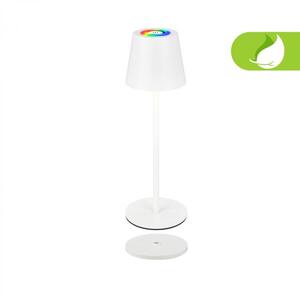 BRILONER Cilano RGBW stolní bezdrátová lampa IP44, stmívatelná, vč. nabíjecí základny, bílá 7517016 obraz
