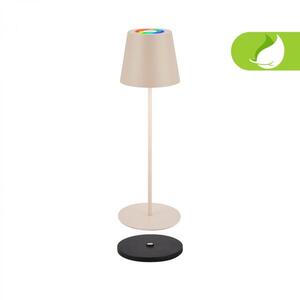 BRILONER Cilano RGBW stolní lampa na baterie IP44, stmívatelná, vč. nabíjecí základny, béžová 7517011 obraz