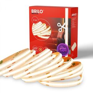BRILONER COB LED Strip 3m, samolepící, teplá bílá, bílé 2318480 obraz