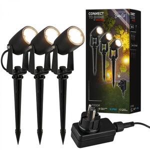 BRILONER CONNECT TO SHINE startovací sada 12V zahradní osvětlení - trafo, 3x LED bodové svítidlo se zápichem, nastavitelné, IP65, černá 3927035 obraz