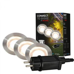 BRILONER CONNECT TO SHINE startovací sada Kebony 3ks LED zapuštěných svítidel do země pr.30mm, IP67 3912032 obraz
