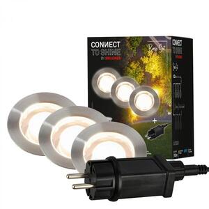 BRILONER CONNECT TO SHINE startovací sada Padouk 3ks LED zapuštěných svítidel do země, IP67 3914032 obraz
