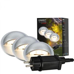 BRILONER CONNECT TO SHINE startovací sada Teak 3ks LED zapuštěných svítidel do země, IP65 3922034 obraz