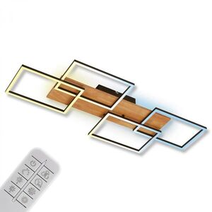BRILONER Cornice LED stropní svítidlo, stmívatelné, 4 rámy, 5200lm, 47W, CCT, dálkový ovladač, černá 3810014 obraz