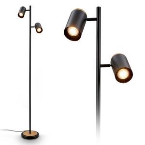 BRILONER Duta stojanová lampa - vypínač, nastavitelná, GU10 patice, 2-ramenná, černá 1859025 obraz