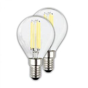 BRILONER EEK A 2ks sada E14 LED žárovka, třída A, Filament, 50.000h, 840lm, 4W, teple bílé světlo, kapka 0555004 obraz