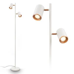 BRILONER Era stojanová lampa - vypínač, nastavitelná, GU10 patice, 2-ramenná, světlešedá/kávová 1758024 obraz