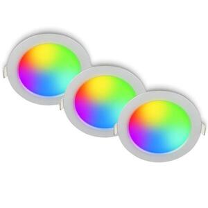 BRILONER Fungo vestavné bodové svítidlo 100mm 3ks sada - 7W, 700lm, LED, stmívatelné, IP65, matný chrom 3945034 obraz