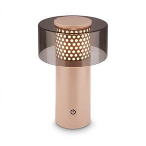 BRILONER Gila stolní lampa - 2, 6W, 200lm, bezdrátová, LED, IP44, dotykový vypínač, stmívatelná, antracit/béžová 7669011 obraz