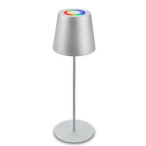 BRILONER Kiki stolní lampička bezdrátová, dotykový vypínač, pestrobarevné RGB+W světlo, nastavitelná výška, matný chrom 7507014 obraz