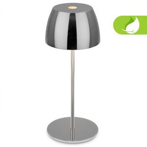 BRILONER LED nabíjecí stolní lampička Serina Mini, bezdrátová, 20cm, IP44, 2, 5W, stmívatelné, dotykový vypínač, chrom 7503018 obraz