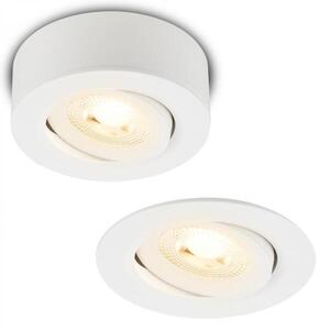 BRILONER LED vestavné / přisazené bodové svítidlo – pr.90mm, 5W, 230V, teplá bílá, nastavitelné, bílé 7991016 obraz