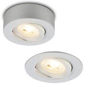 BRILONER LED vestavné / přisazené bodové svítidlo – pr.90mm, 5W, 230V, teplá bílá, nastavitelné, matný chrom 7991014 obraz