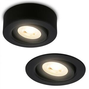 BRILONER LED vestavné / přisazené bodové svítidlo – pr.90mm, stmívatelné, 5W, 230V, teplá bílá, nastavitelné, černá 7990015 obraz