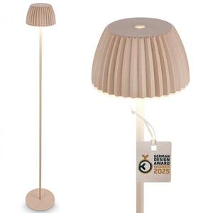 BRILONER nabíjecí stojanová lampa Riffle - 124 cm, 4, 2W, 400lm, bezdrátová, LED, stmívatelná, dotykový vypínač, béžová 1238011 obraz