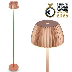 BRILONER nabíjecí stojanová lampa Riffle - 124 cm, 4, 2W, 400lm, bezdrátová, LED, stmívatelná, dotykový vypínač, měď 1238013 obraz