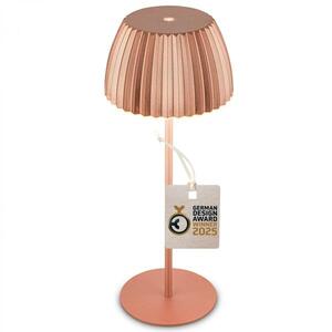 BRILONER Nabíjecí stolní lampa Riffle - 36, 5 cm, 2W, 200lm, IP44, bezdrátová, LED, stmívatelná, dotykový vypínač, měď 7553013 obraz