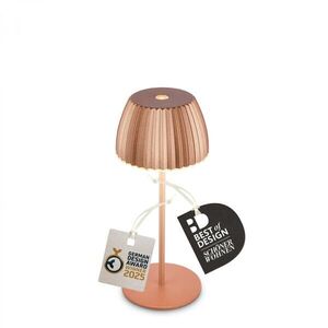 BRILONER Nabíjecí stolní lampa Riffle Mini - 20 cm, 1, 5W, 150lm, bezdrátová, LED, stmívatelné, dotykový vypínač, měď 7552013 obraz