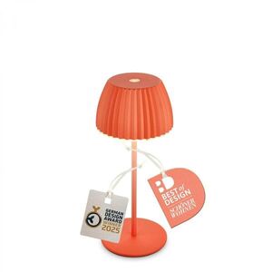 BRILONER Nabíjecí stolní lampa Riffle Mini - 20 cm, 1, 5W, 150lm, bezdrátová, LED, stmívatelné, dotykový vypínač, oranžová 7552012 obraz