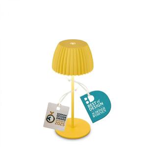 BRILONER Nabíjecí stolní lampa Riffle Mini - 20 cm, 1, 5W, 150lm, bezdrátová, LED, stmívatelné, dotykový vypínač, žlutá 7552017 obraz