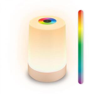 BRILONER Nubsi stolní lampička - 2, 8W, 280lm, nabíjecí, LED, stmívatelné, RGB+W, béžová mat 7554011 obraz