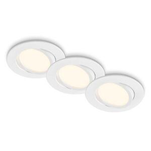 BRILONER Piwo vestavná svítidla 68mm 3ks sada - 230V, 4, 7W, 400lm, nastavitelné, teplá bílá, bílá 7663036 obraz