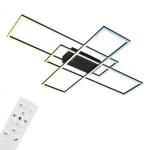 BRILONER Roami LED stropní svítidlo, stmívatelné, dálkový ovladač, CCT ovladač, černá 3931015 obraz